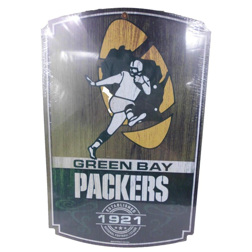 Vintage NFL Green Bay Packers Established 1921 Wood Sign Wincraft 11x17 New